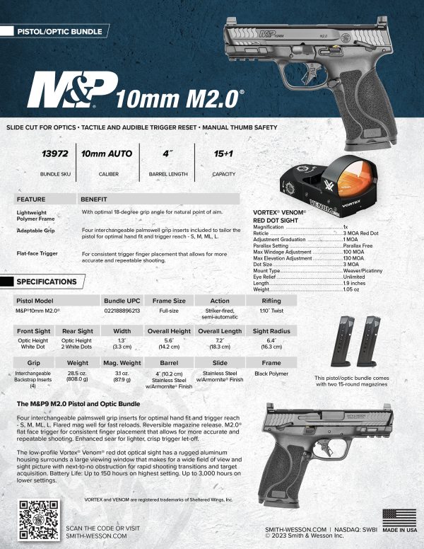 S&W M&P         13972 10MM 4   15R VORTEX BNDLE