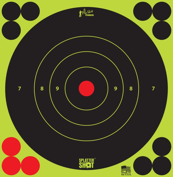 PROSHOT 6B-GREEN-12PK     6″ SPLATTER BULLSEYE TRG
