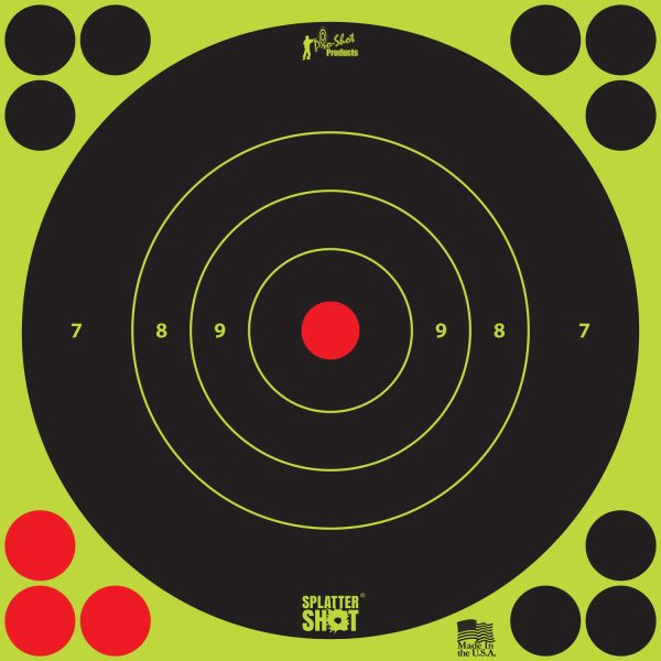 PROSHOT 8B-GREEN-6PK      8″ SPLATTER BULLSEYE TRG