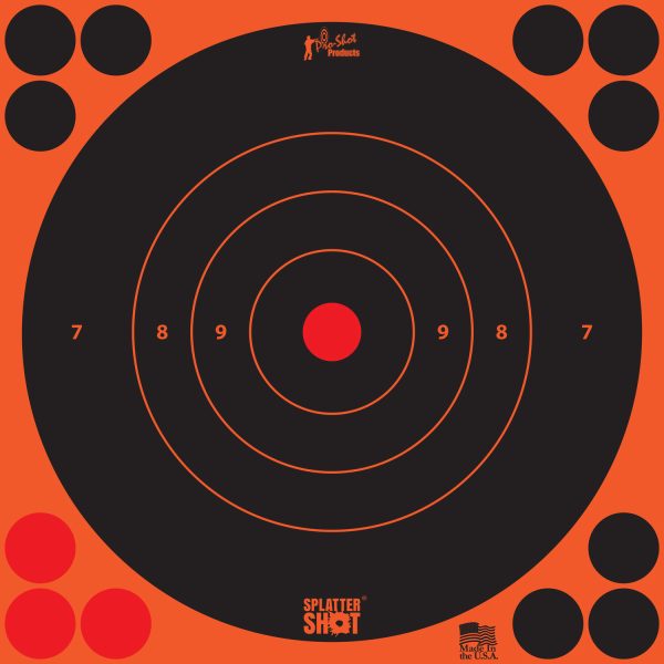 PROSHOT 8B-ORNG-6PK       8″ SPLATTER BULLSEYE TRG