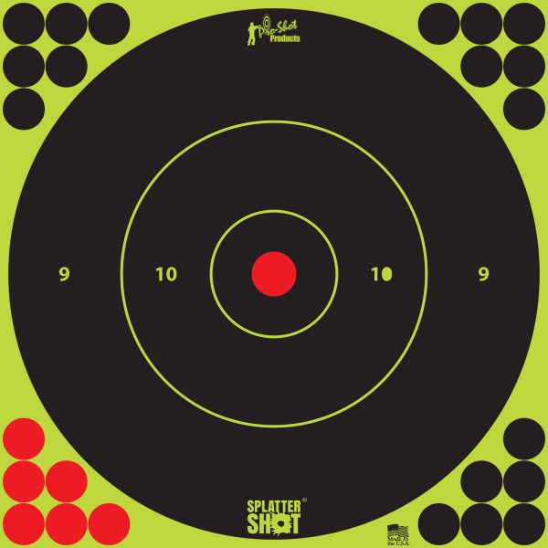 PROSHOT 12B-GREEN-5PK    12″ SPLATTER BULLSEYE TRG