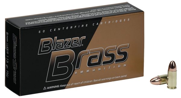 CCI 51991BB BLAZER BRASS 9MM  115 FMJ        100/5