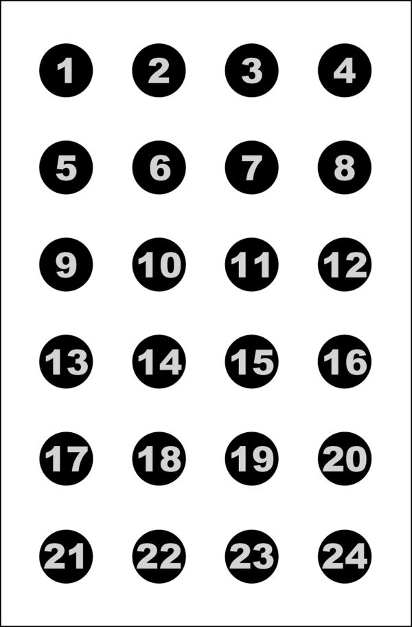ACTION VB24100        24 3″ NUMBER CIRCLES   100BX