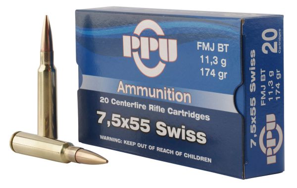 PPU PP7SF 7.5X55SWISS 174 FMJ 20/10