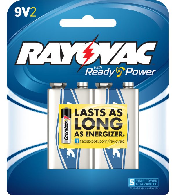 RAY A1604-2T  ALK 9V  CARD BATTERY 2PK
