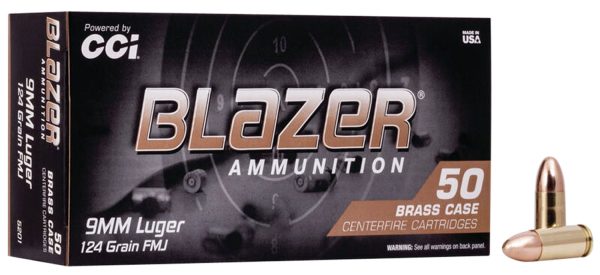 CCI 5201    BLAZER BRASS 9MM  124 FMJ        50/20