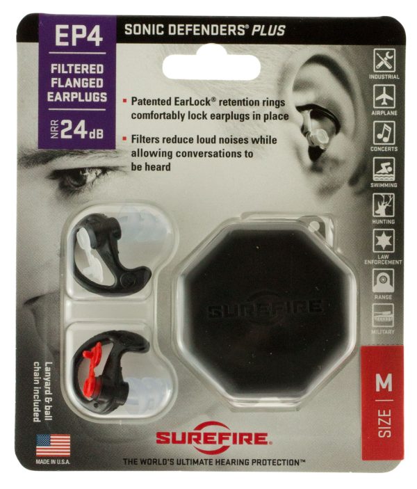 SF EP4-BK-MPR      TRP FLANGED EARPLUGS MD BLK