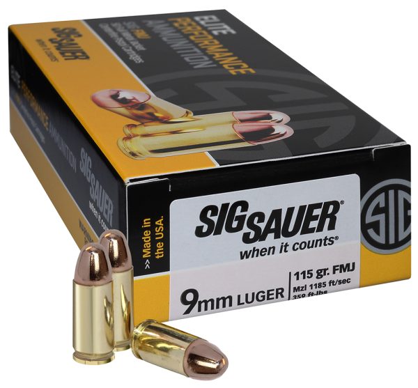 SIG E9MMB1-50 ELITE BALL 9MM 115 FMJ 50/10