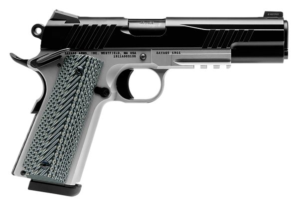 SAV 67208 1911 GOVT 9  5IN BLK/SS  10+1 2-T RAIL